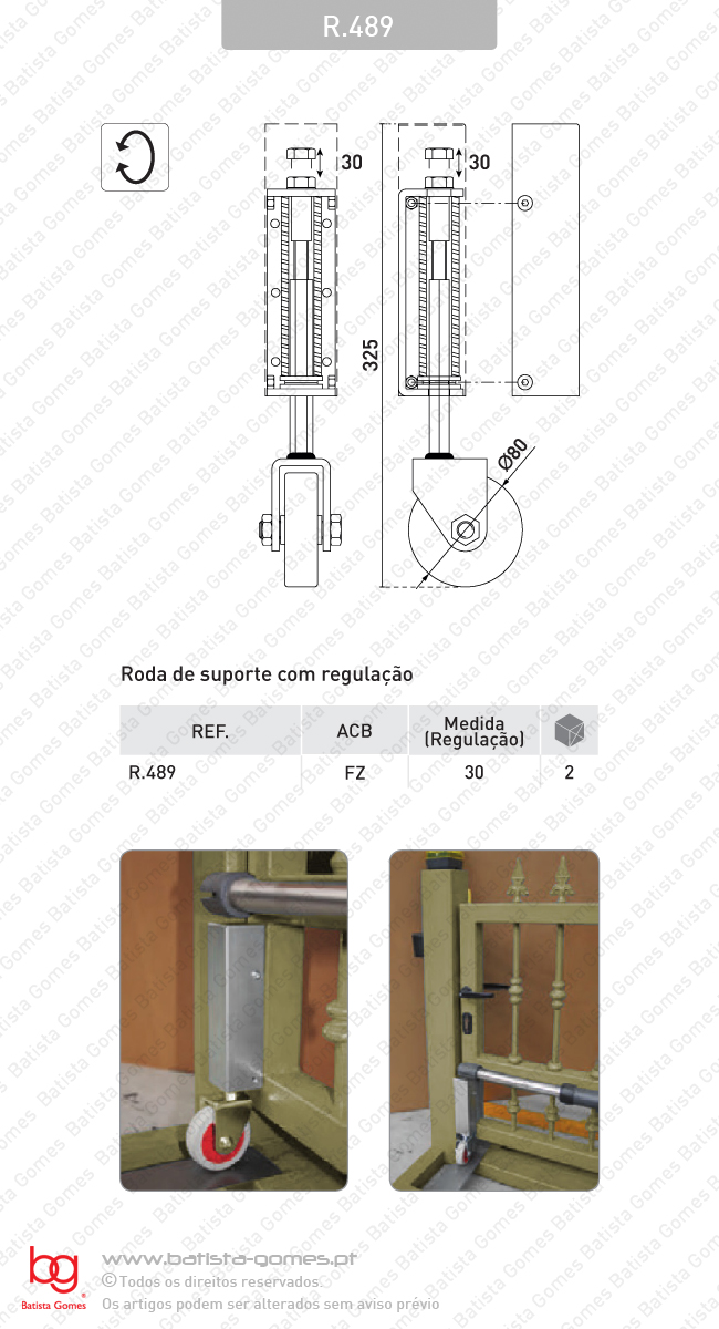 Roda de suporte com regula��o - A�O